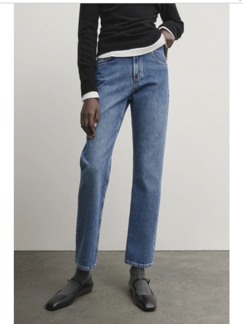 Massimo Dutti Medium Blue Straight-Leg Women’s Jeans